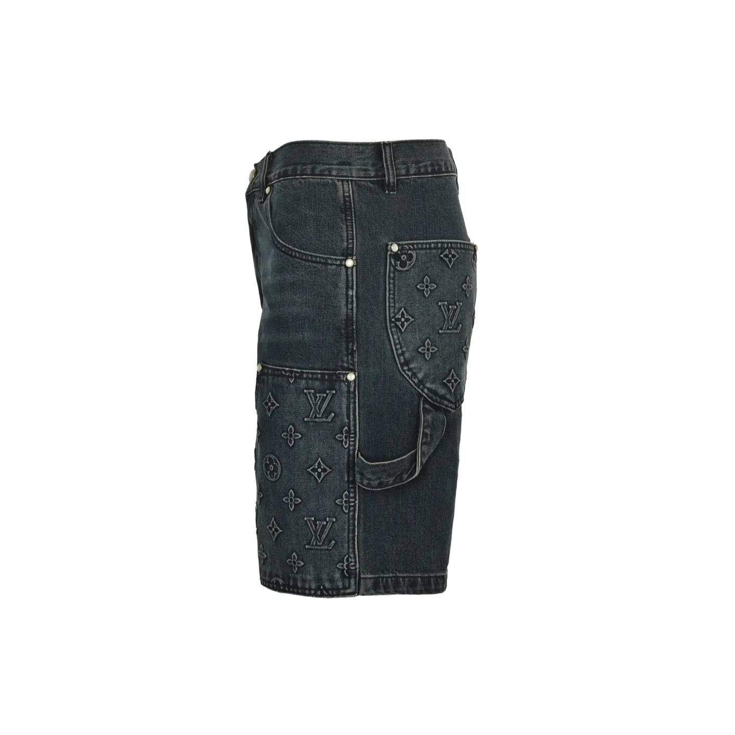 Louis Vuitton/Louis Vuitton 25ss presbyopic embossed denim shorts